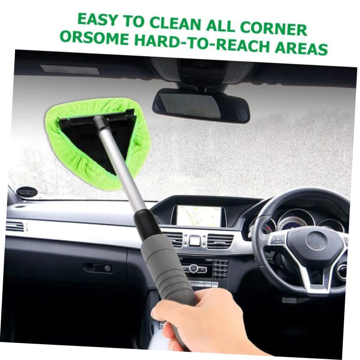 Cepillo De Limpieza para Coches y Parabrisas 1 Unidad Microfibra Suave Mango Telescópico Retráctil Cabezal Giratorio 180° Uso para Limpieza De Cristales De Vehículo para Automóviles