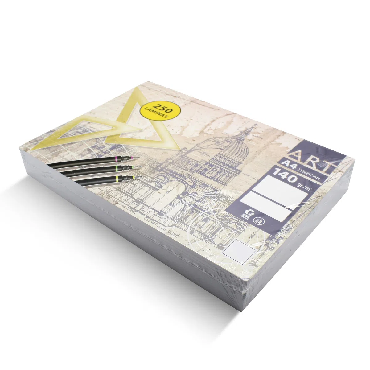 DOJA Barcelona | Laminas de Dibujo A4 | 250 Hojas | Pack 1 | Bloc de Dibujo A4 sin Margenes | Papel para Dibujo, Pintura, sin Recuadro, para Pintar, Dibujar, Escolar, Profesional...