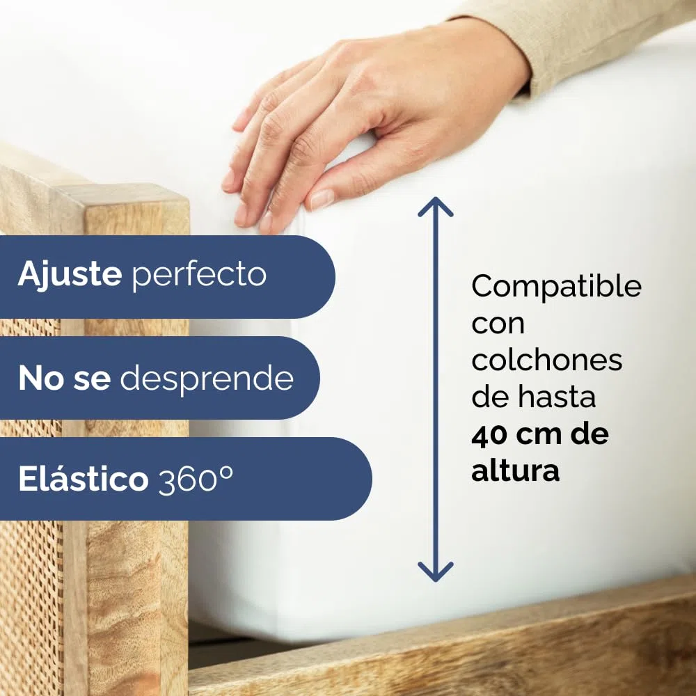 Sábana Bajera Ajustable 180x200 cm - Alto Especial 40 cm Colchón Alto - Sábanas Bajeras Microfibra Suave Transpirable y Antiarrugas - Bajera Cama con Goma Elástica - Oeko-Tex - Bed Sheets - Blanco