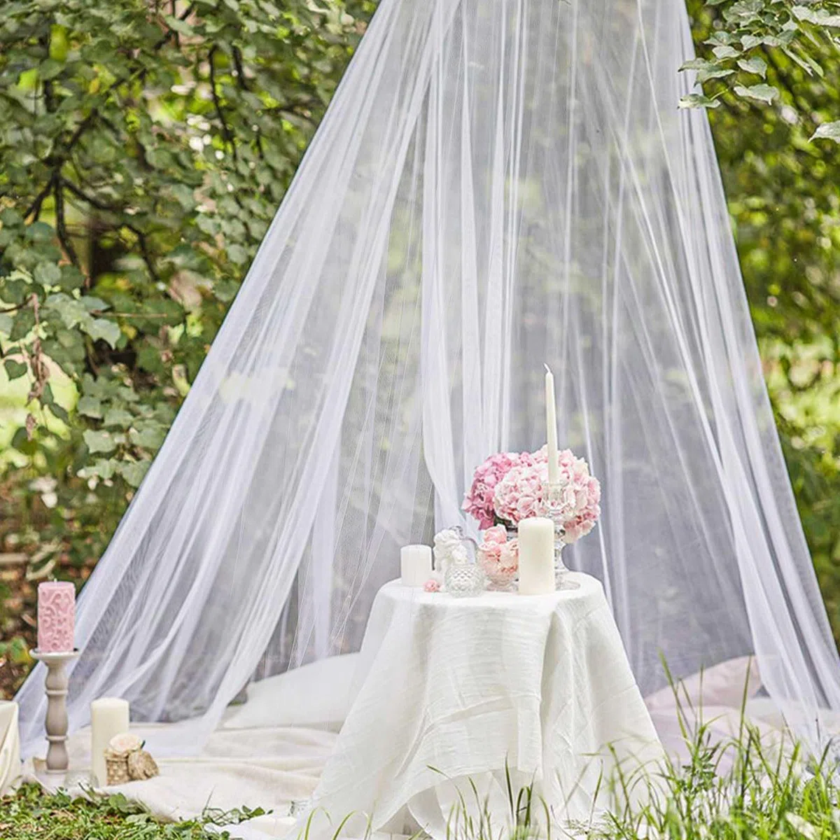HOOPOE Mosquitera Cama Matrimonio Individual,2 Piezas Mosquito Net for Bed Dosel, Mosquitero Cúpula Universal Poliéster,Viajes Mosquitera Plegable Portátil 60x250x900cm