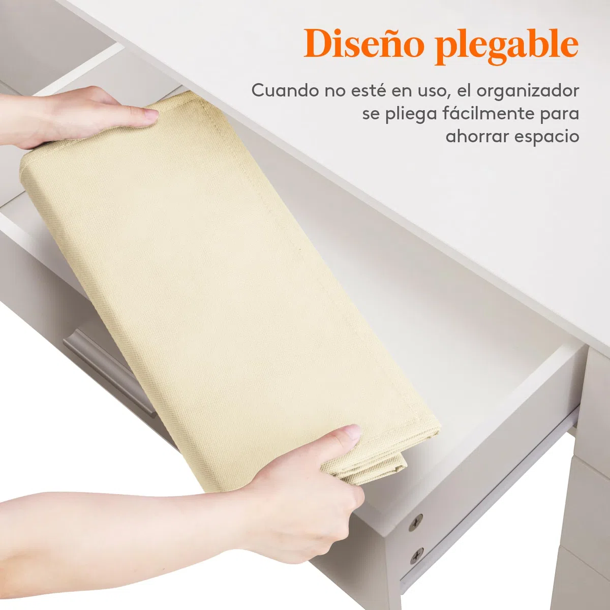 Lifewit Organizador Colgante con 4 Bolsillos Laterales y 2 Ganchos, Estantería Colgante, Carga 18 kg (40 lbs), Organizador de Pared para Dormitorio, Baño, 5 Estantes, 5 Compartimentos, Beige