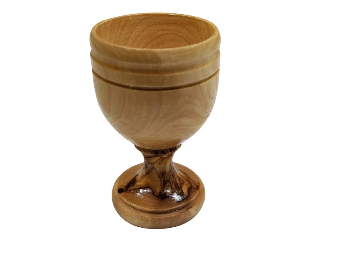 Bethlehem Gifts - Copa de vino para comunión (7 cm, madera de olivo)