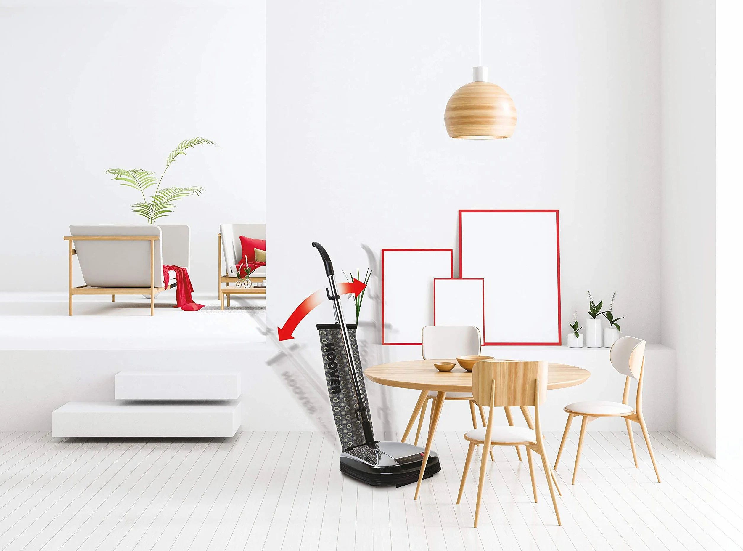 Hoover F3870/1 Enceradora pulidora de suelos, Función aspirador, Potencia 700W, Luz frontal, 2 bolsas, Cable 5 m, Ruedas traseras, Plástico, Acero cromado, Cromado, 700W