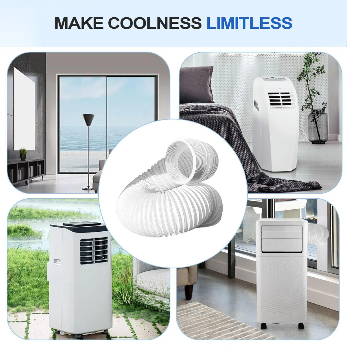 Tubo Aire Acondicionado Portatil, Manguera de Aire Acondicionado con 1,5M de Longitud, 130mm/150mm de Diámetro, Manguera de AC Portátil, para AC/Deshumidificador/Cocina