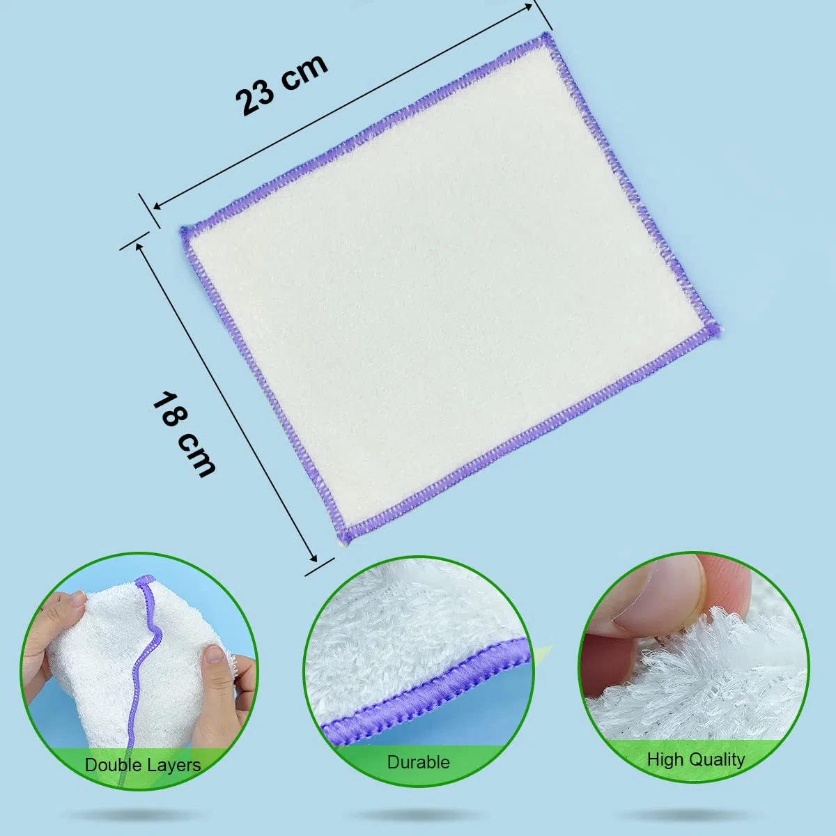 Juego de 8 paños de bambú absorbentes, paños de bambú para limpieza, reutilizables, 18 x 23 cm, para cocina, baño, vidrio y hogar