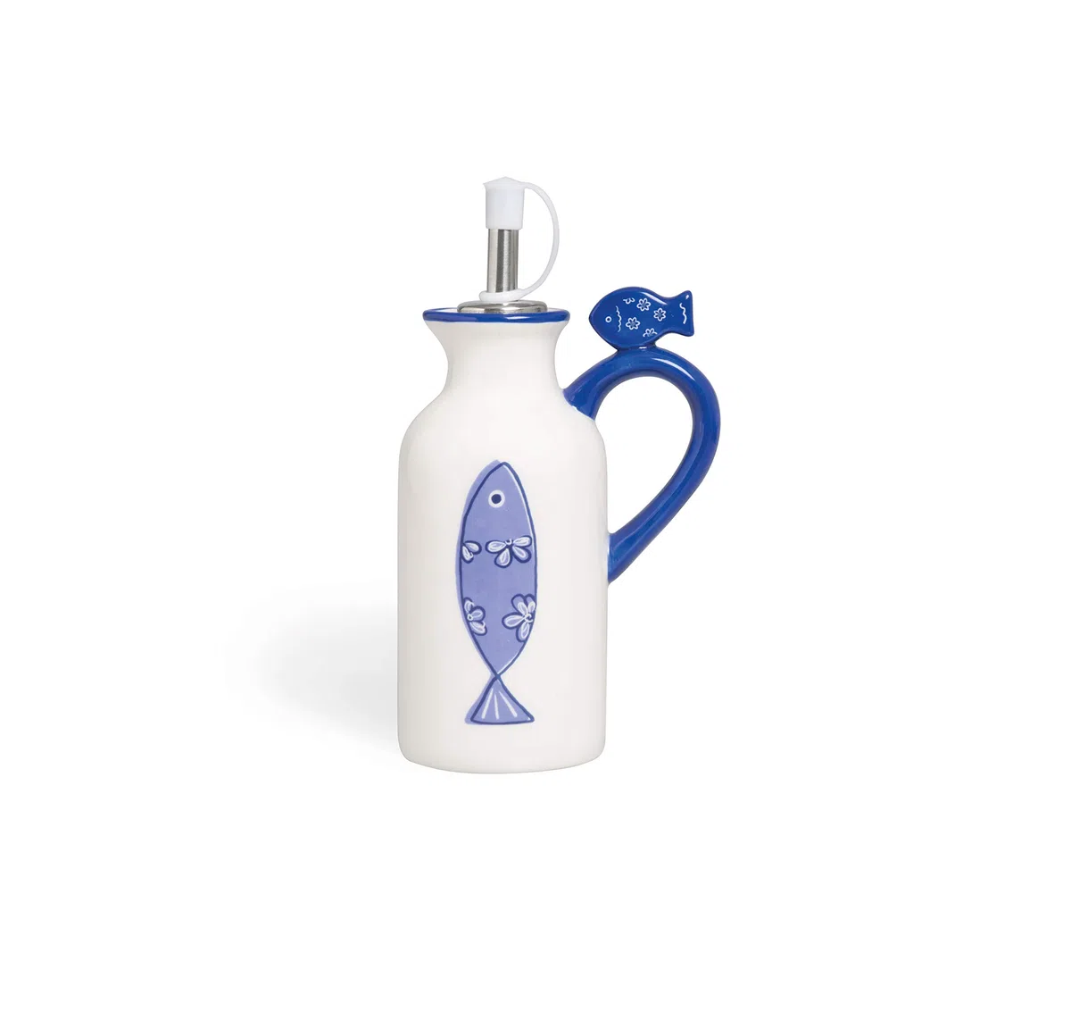 Excelsa Ocean Aceitera/vinagrera, Cerámica, Blanco Y Azul Claro, 150 ml
