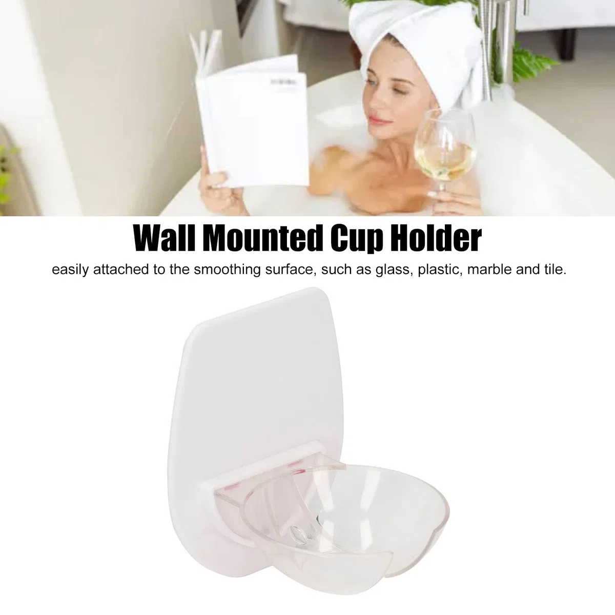 Portavasos de Vino de Plástico de 2 Piezas, Ventosa de Baño para Copa de Vino para Vino de Cerveza, Portavasos de Vino Portátil Montado en La Pared Portavasos para Ducha Portavasos de Baño Romántico