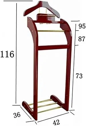 RajoNN Perchero para Trajes, Independiente, con Bandeja Superior, Percha de Contorno, Barra para Pantalones, Zapatero, Perchero para Corbatas y Cinturones, Organizador de Armario para Sala de Estar y