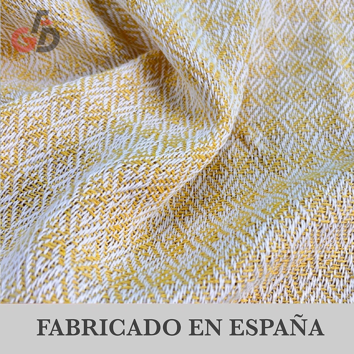 GFD Textiles - Colcha Multiusos Viena para Sofas, Colcha Sofa 180 x 260, Amarillo | Foulard Ligero con Diseño Geométrico, Hecho en España