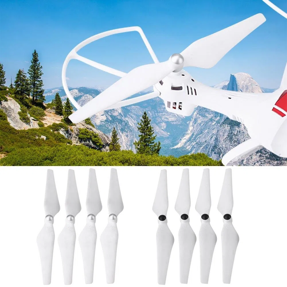 Drfeify Hélices Autobloqueo, 8Pcs Set CW/CCW, Quadcopter, Compatible con Drones 1/2/3/3PRO/FC40/E300, para City, Countryside, Mountain, Forest, Beach, 4/6/8-channel Drones