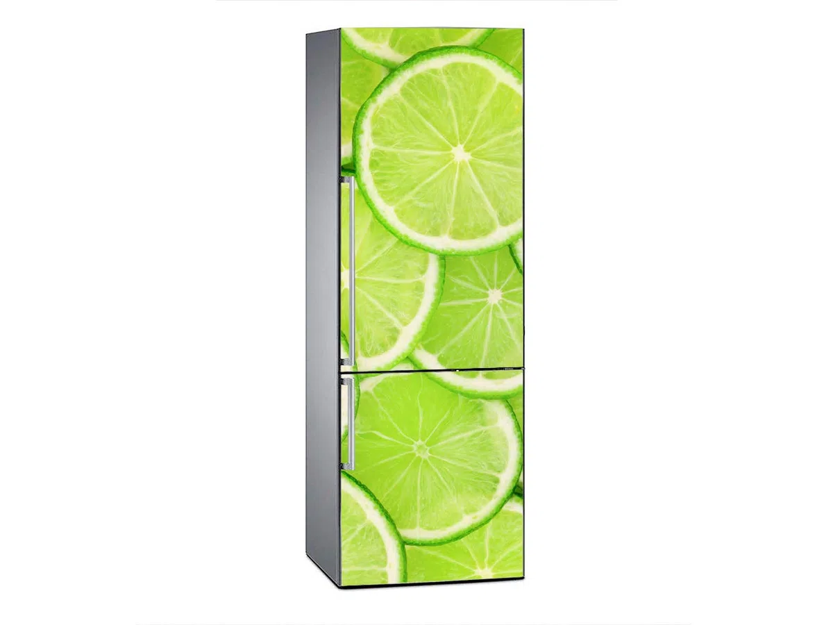 Oedim Vinilo para Frigorífico Rodajas de Lima 185x60cm | Adhesivo Resistente y Económico | Pegatina Adhesiva Decorativa de Diseño Elegante