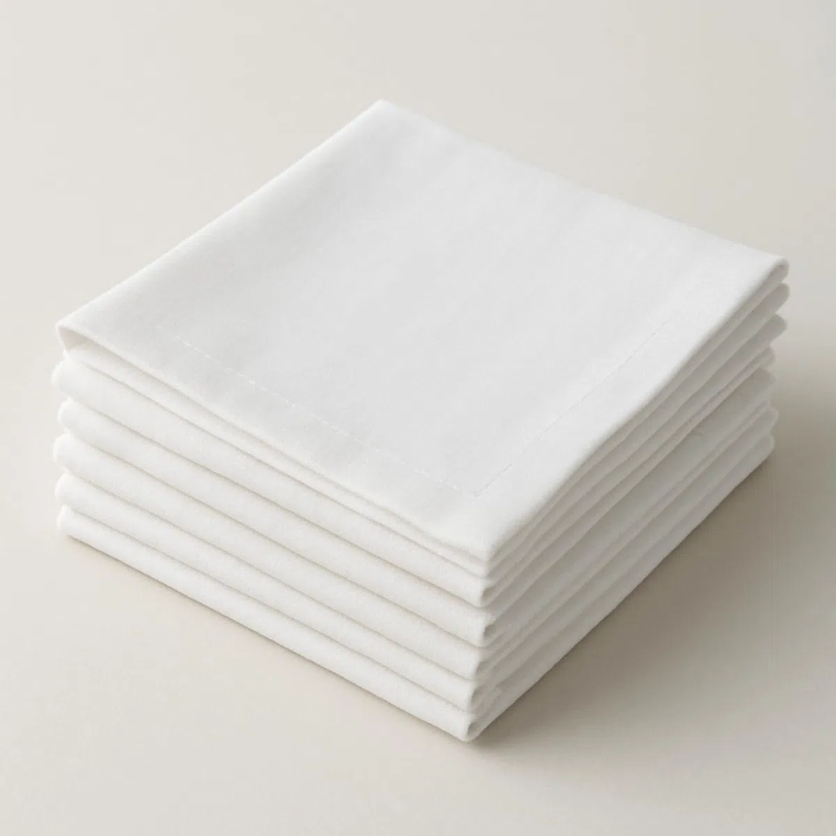 DECASATEXTIL Servilletas de Tela Blancas 45x45 cm (Pack de 6) | Mezcla de Algodón Servilletas de Mesa Reutilizables y Lavables para Hogar y Hostelería