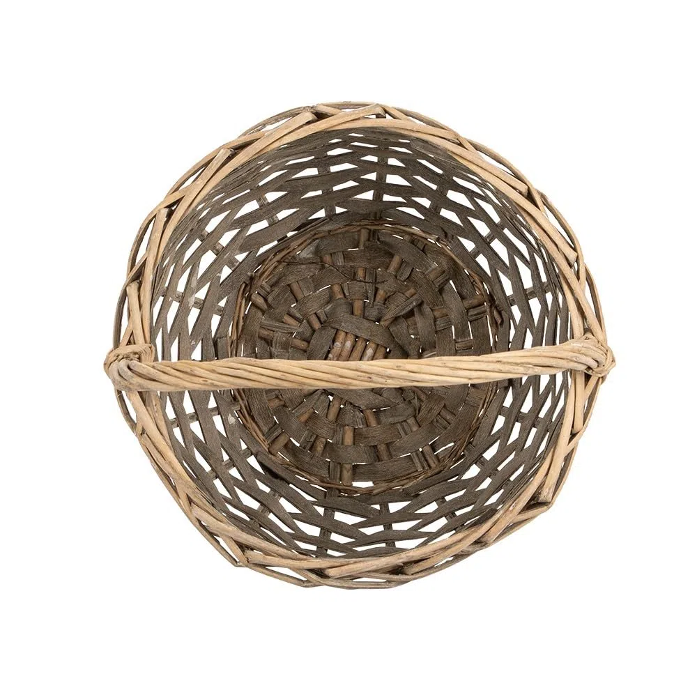 Ideen mit Herz Set de cestas de mimbre | 3 cestas en diferentes tamaños: diámetro 14, diámetro 18, diámetro 21 cm | con asa | trenzadas | redondas | pequeñas | Ideal como regalo o cesta de regalo