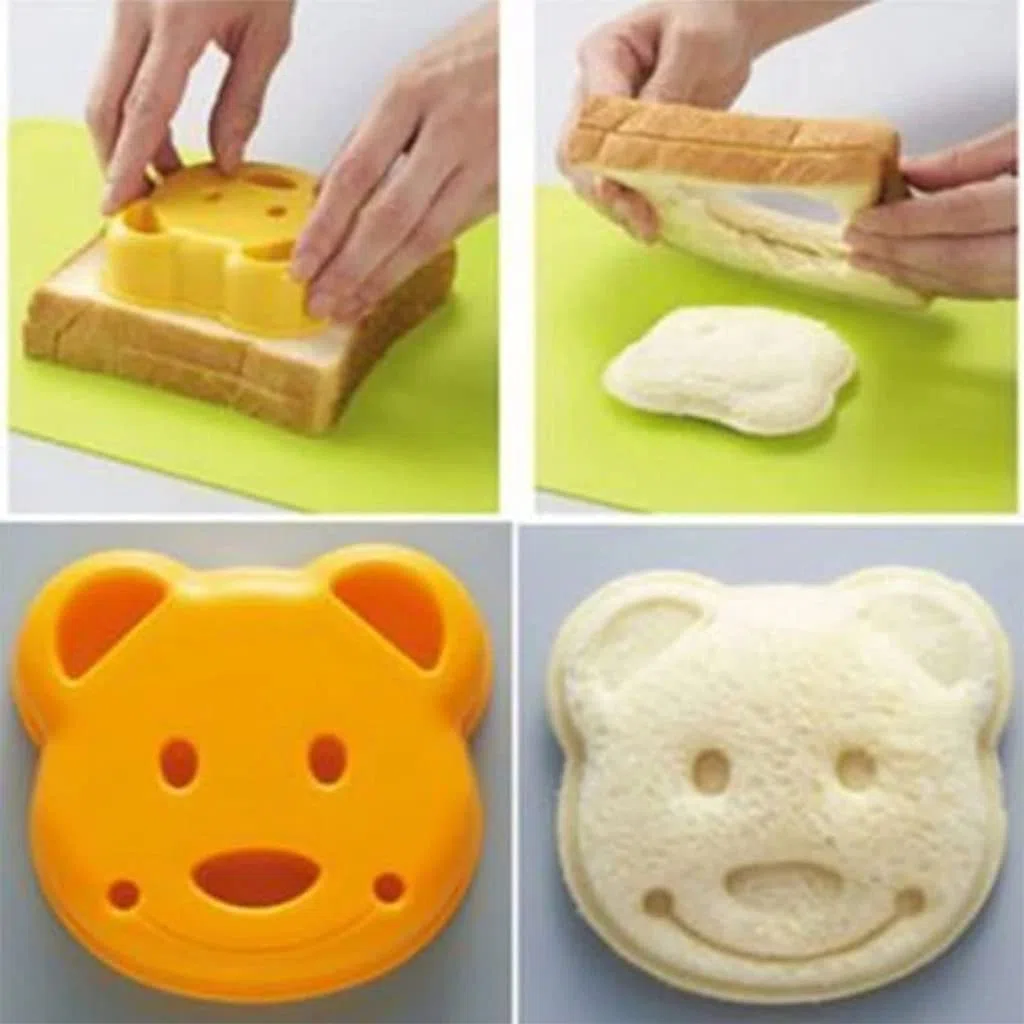 Lindo oso sándwich tostadas para hacer pan, molde para tartas, herramienta de corte para pan, tostadas, no tóxico y sin sabor, fácil de limpiar