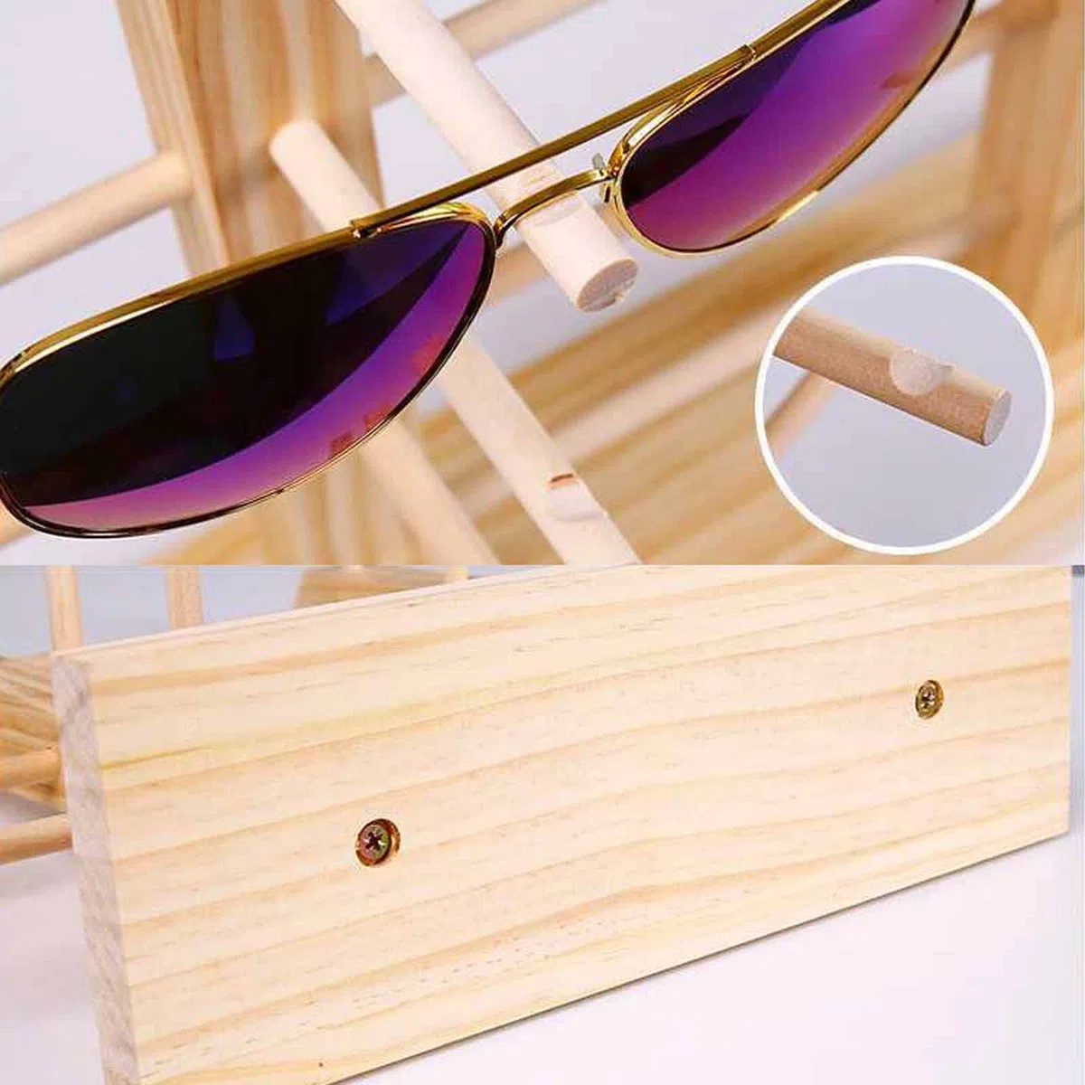 Soporte para Gafas, Soporte para Gafas, Soporte para Gafas de Madera, Adecuado para Presentar Gafas de Sol y También para Guardar Gafas(Madera)