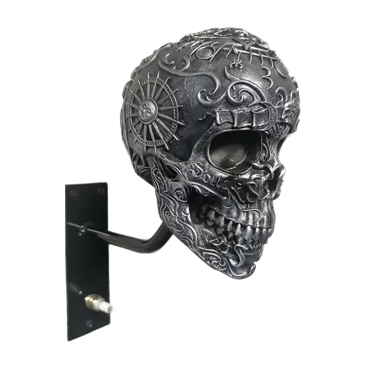 Soporte de calavera para casco de motocicleta, soporte de pared para almacenamiento de casco, estante de resina para abrigos, gorras, pelotas de béisbol y casco de rugby