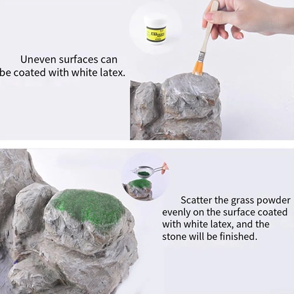 Polvo de hierba artificial de nailon de 500 g para modelo, ferrocarril y diorama paisajismo con textura de hierba de 3 mm, adecuado para varios entornos de modelos a escala (500 g)