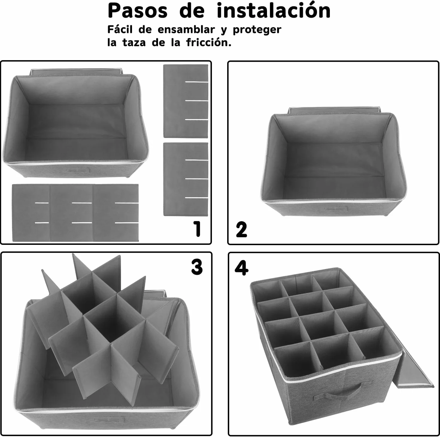 Boczif Cajas de almacenamiento de copas de vino, cajas de almacenamiento de stemware con tabiques, contenedores de almacenamiento de cristalería con capacidad para 12 vinos tintos o blancos, bebidas