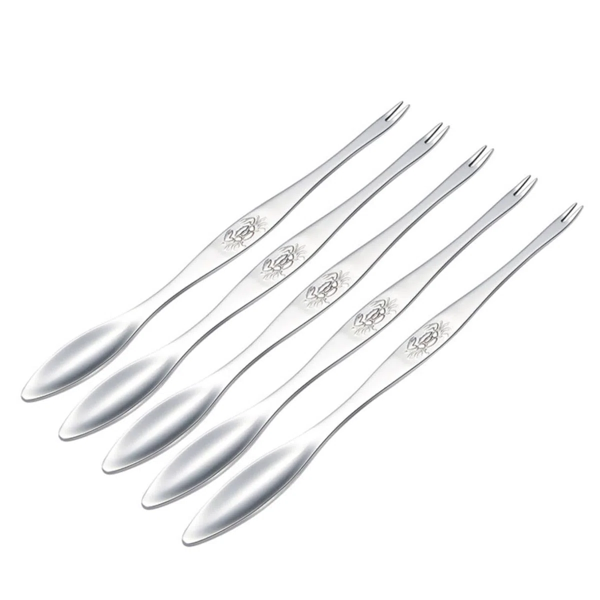 DOITOOL 5 Piezas Utensilios para Comer Marisco de Acero Inoxidable Tenedor para Cangrejo y Pinzas para Bogavante Diseño Resistente y Ergonómico para Patas de Mariscos y Nueces