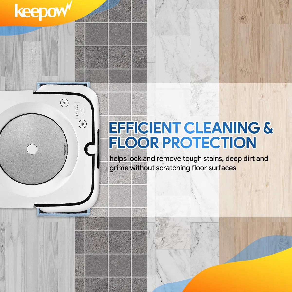 KEEPOW de 4 Paños Lavables para Fregar para iRobot Braava Jet M6134 Almohadillas de Mopa Húmedas, Braava Jet M6 Lavables y Reutilizables Almohadilla de Repuesto para Trapeador