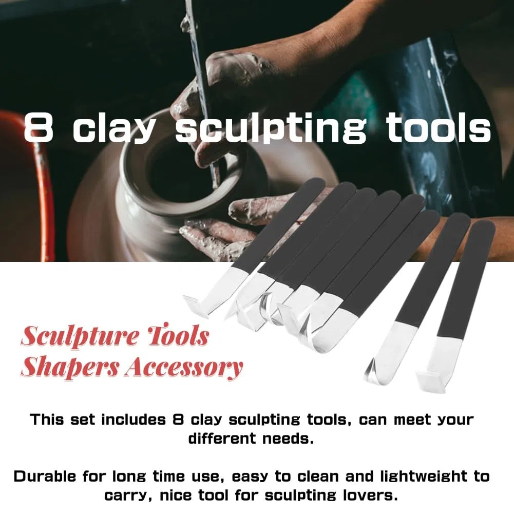 8 paquetes T?pferwerkzeug-Set Keramik Metall Kopf Skulptur Werkzeuge Shapers Keramik Schneidwerkzeuge Zubeh?r Carving Lehm Skulptur Modellierung
