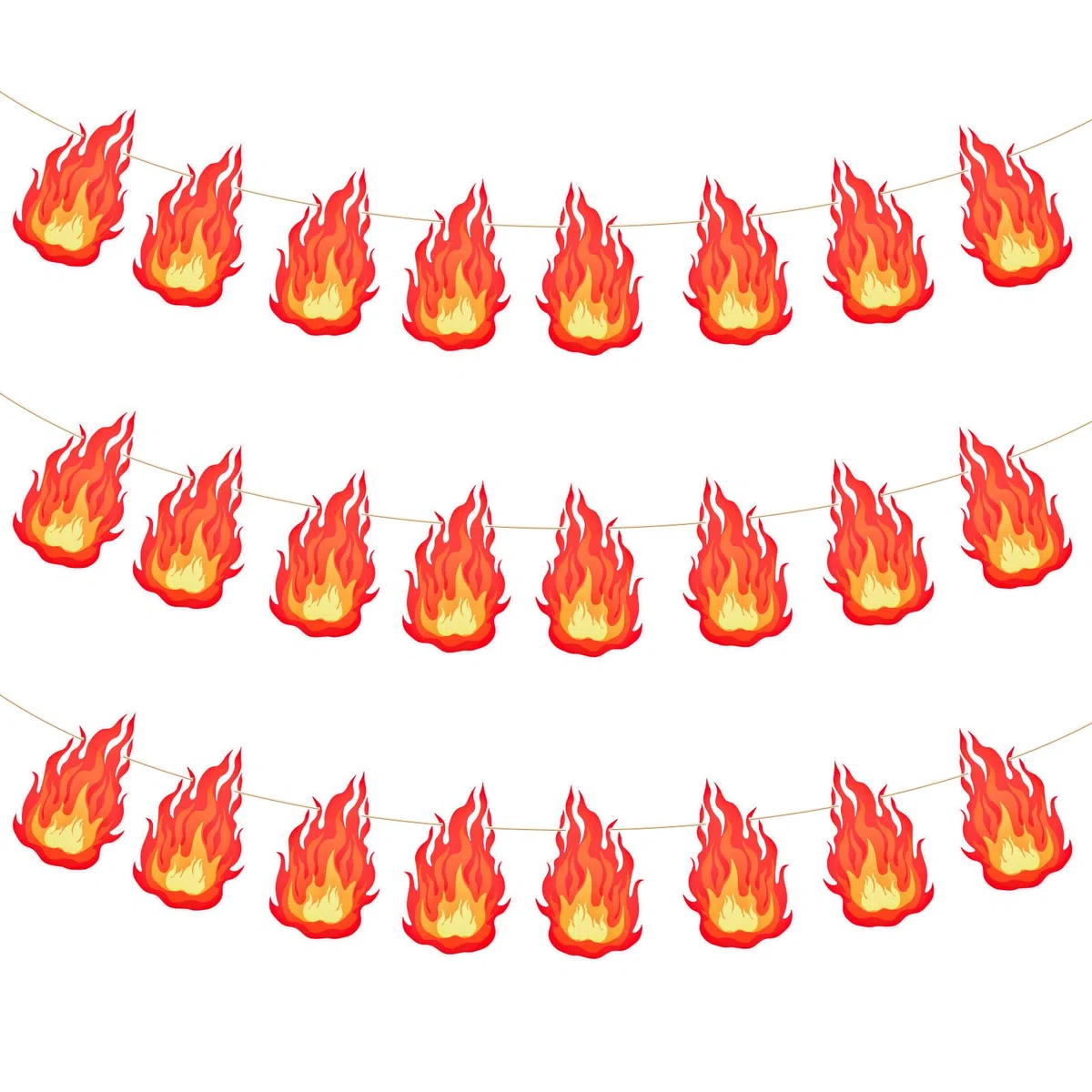 3uds Pancarta de Llamas de Fuego, Preensartada Decoraciones de Llamas de Fuego Banderines Colgantes Pancartas Fiesta Decoraciones Fiesta para Temática Bomberos Hoguera Fiesta Suministros