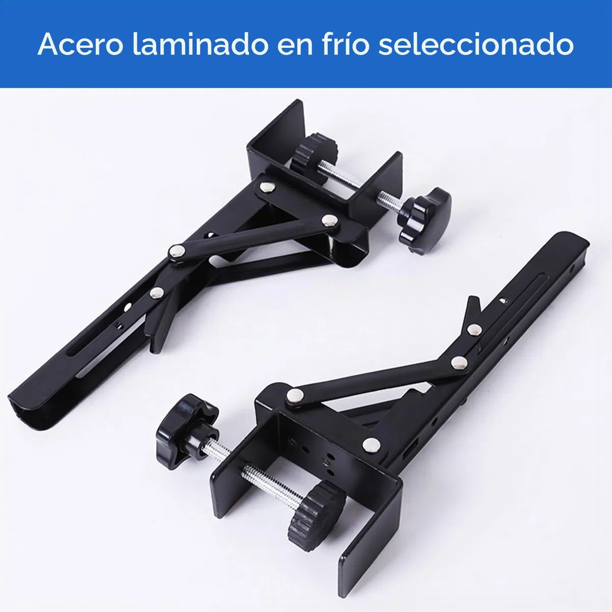 2 Piezas Bandeja Extraible Teclado, Bandejas para Teclado Porte de Extensión de Escritorio Acero Inoxidable Soporte Teclado Plegable Plegable Abrazaderas en C Extensión de Mesa Plegable Para Mesa