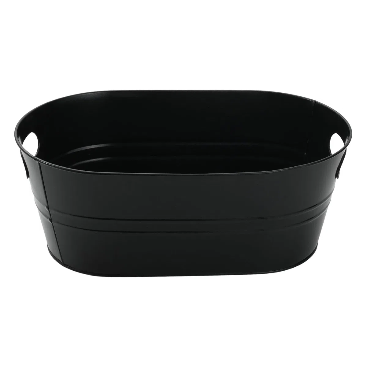 Cubo Ovalado de Hielo, Enfriador de Bebidas Clásico, Contenedor Galvanizado para, Negro, Individual