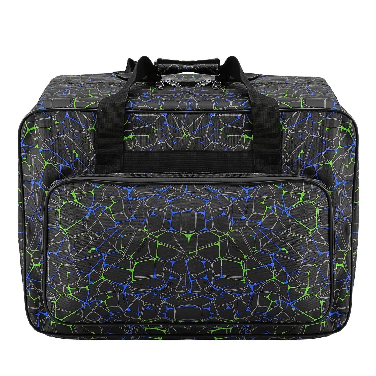 Bolsa de lona impermeable para máquina de coser de gran capacidad, almacenamiento acolchado portátil con bolsillos y asa, para viaje, negro