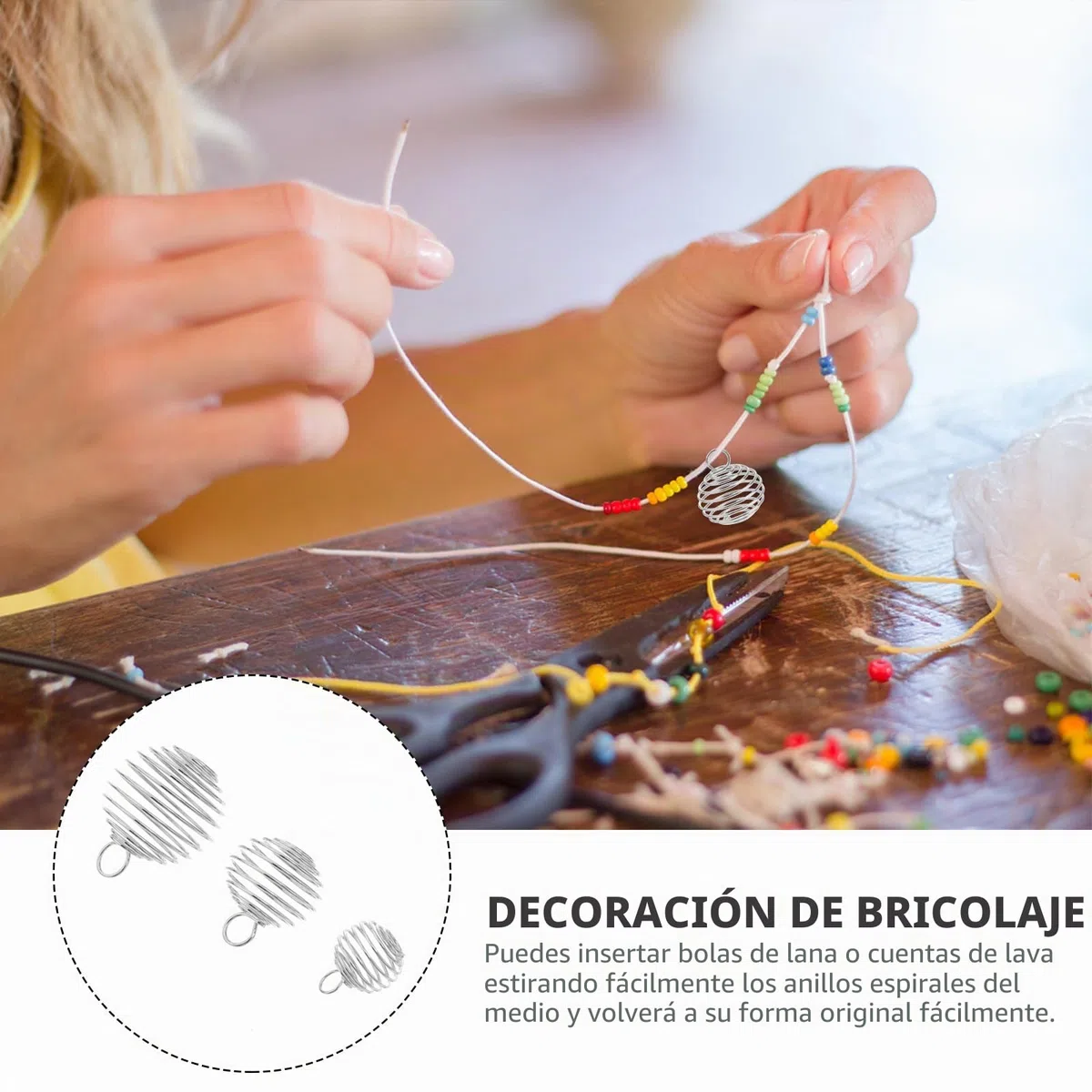 ROSENICE 30 Uds Colgantes Jaulas De Cuentas En Espiral Plata Para Hacer Joyería Diy Pulseras Collares Aretes Accesorios De Fabricación De Abalorios Artesanales