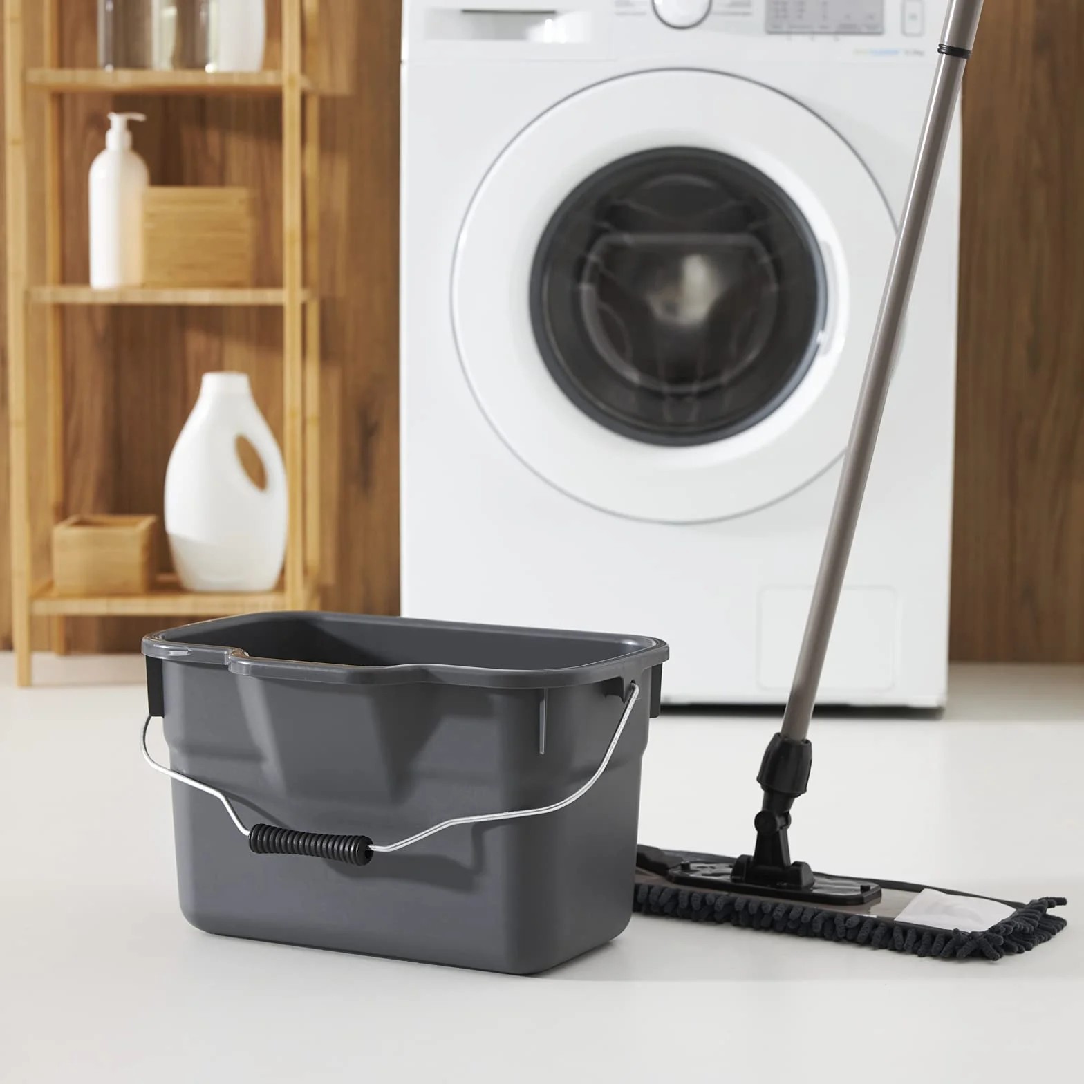 Rotho Basic cubo cuadrado de 12 litros con mango y balanza, Plástico (PP) sin BPA, antracita, 12l (38.0 x 26.0 x 23.0 cm)