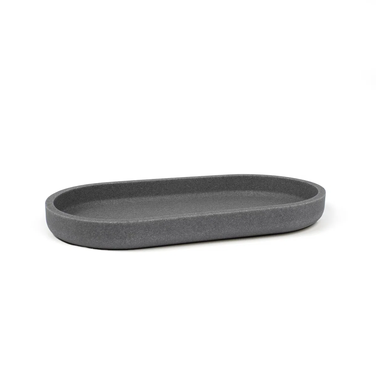 Bandeja pequeña baño | Serie Forest | para organizar cosméticos, jabón o joyería | Resina | Diseño Minimalista | Color Liso y Neutro | 23 x 12.5 x 2.5cm (Gris)
