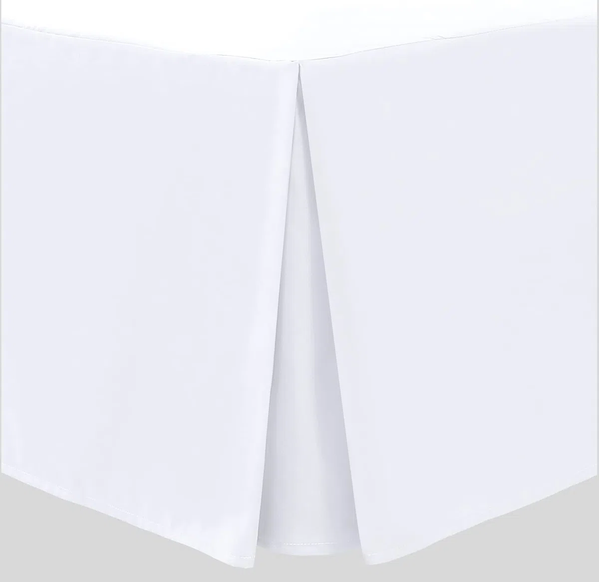 Linen Home Sábana de cenefa plisada de base blanca para cama individual, sábana de faldón de plataforma, microfibra suave cepillada, de fácil cuidado sin necesidad de planchado (individual, blanco)