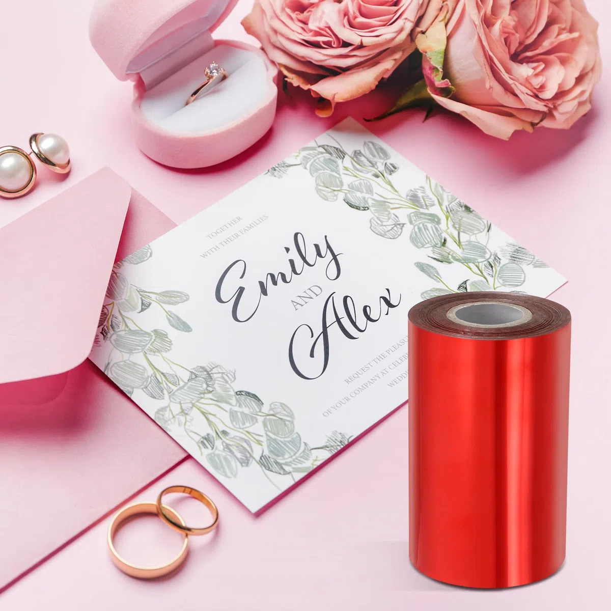 PATIKIL 5cm x 120m Papel de Estampado en Caliente, Rollo de Papel de Estampado en Caliente para Transferencia de Calor para Bricolaje de Cuero, Negro