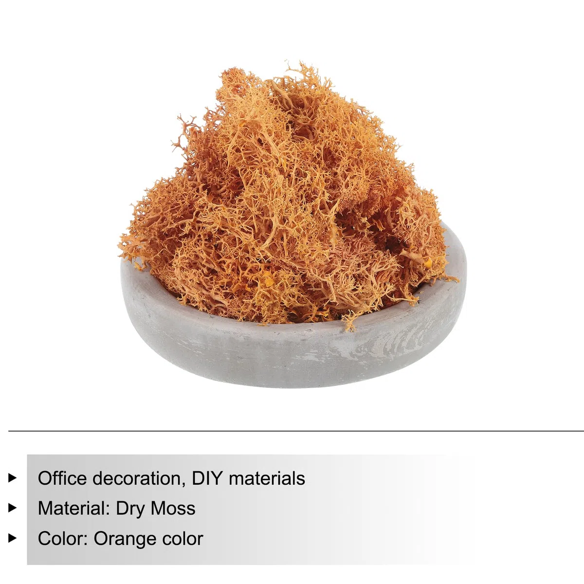 QUARKZMAN Musgo Artificial de 3.5 Oz para Manualidades, Musgo Natural Preservado para Proyectos de Manualidades, Arte Floral, Decoración de Pared, Boda, Jardín (Naranja)