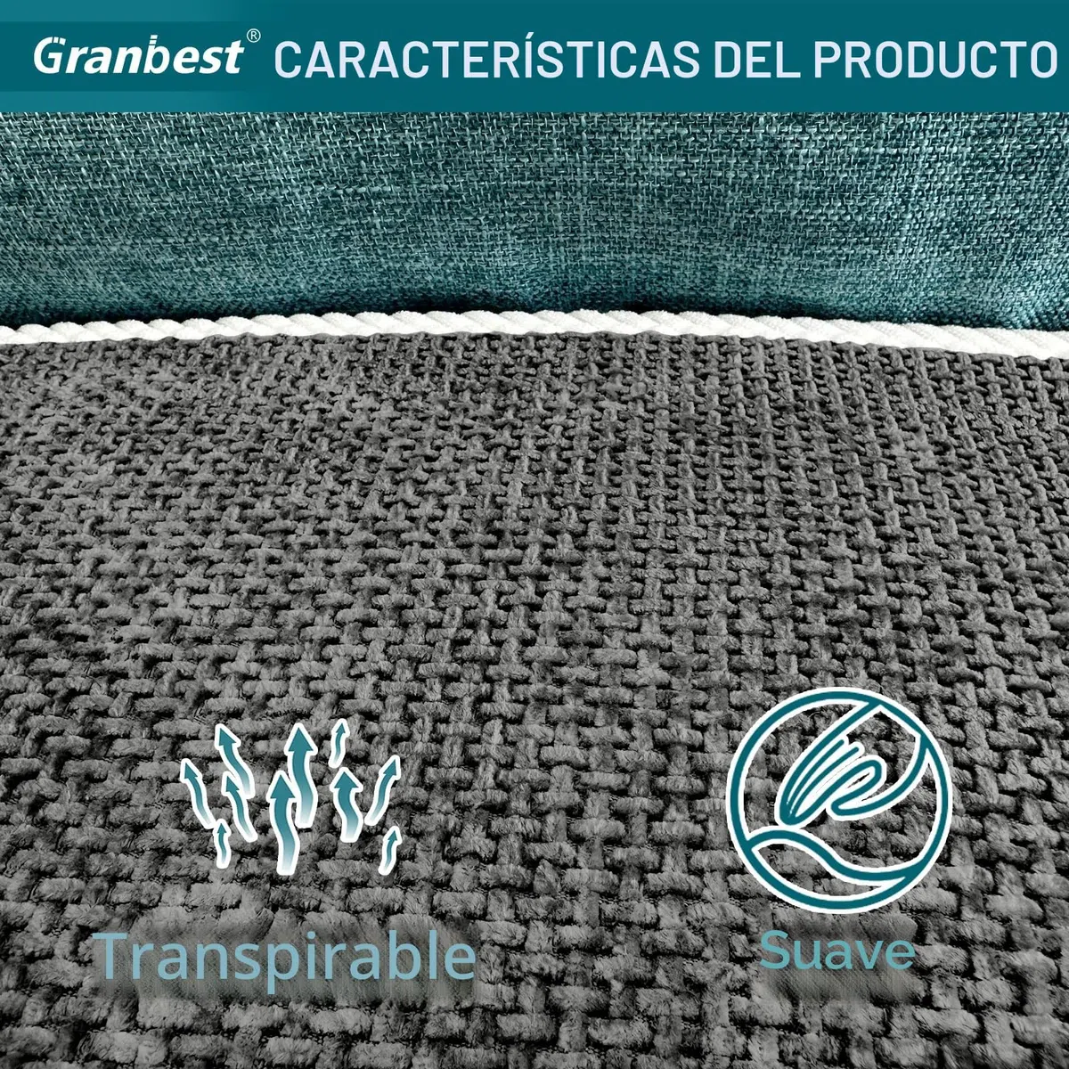 Granbest Funda de sofá antideslizante de 3 plazas, funda gruesa para sofá, protección del sofá contra mascotas, universal para todas las estaciones (3 plazas, gris)