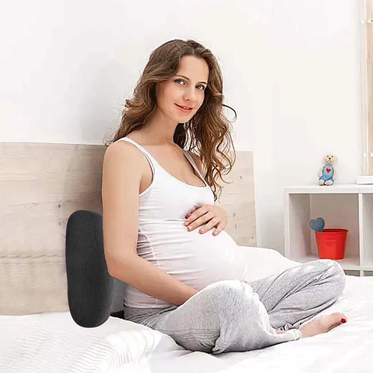 Almohada de Apoyo Lumbar para Dormir, Almohada de Apoyo Lumbar para Cama, Cojín Ergonómico de Apoyo Lumbar para Dormir, Almohada de Apoyo de Espalda, Almohada de Apoyo para la Cintura