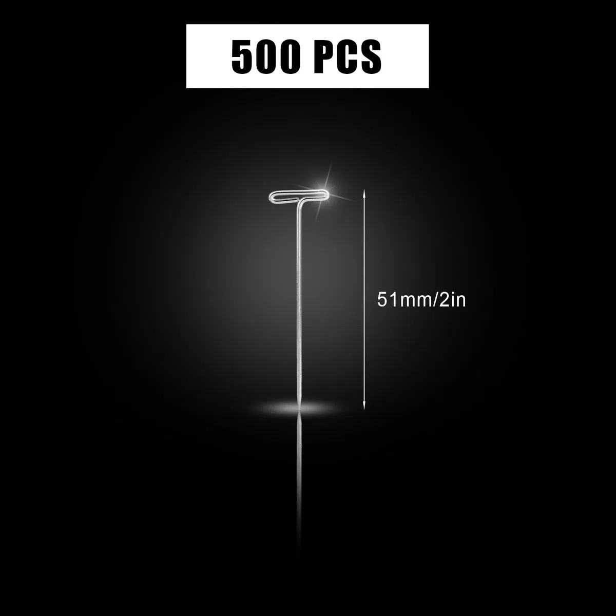 500uds Alfileres para Peluca, 5,1cm Alfileres en T para Joyería y Costura Hacer Pelucas Colgar Cuadros y Manualidades