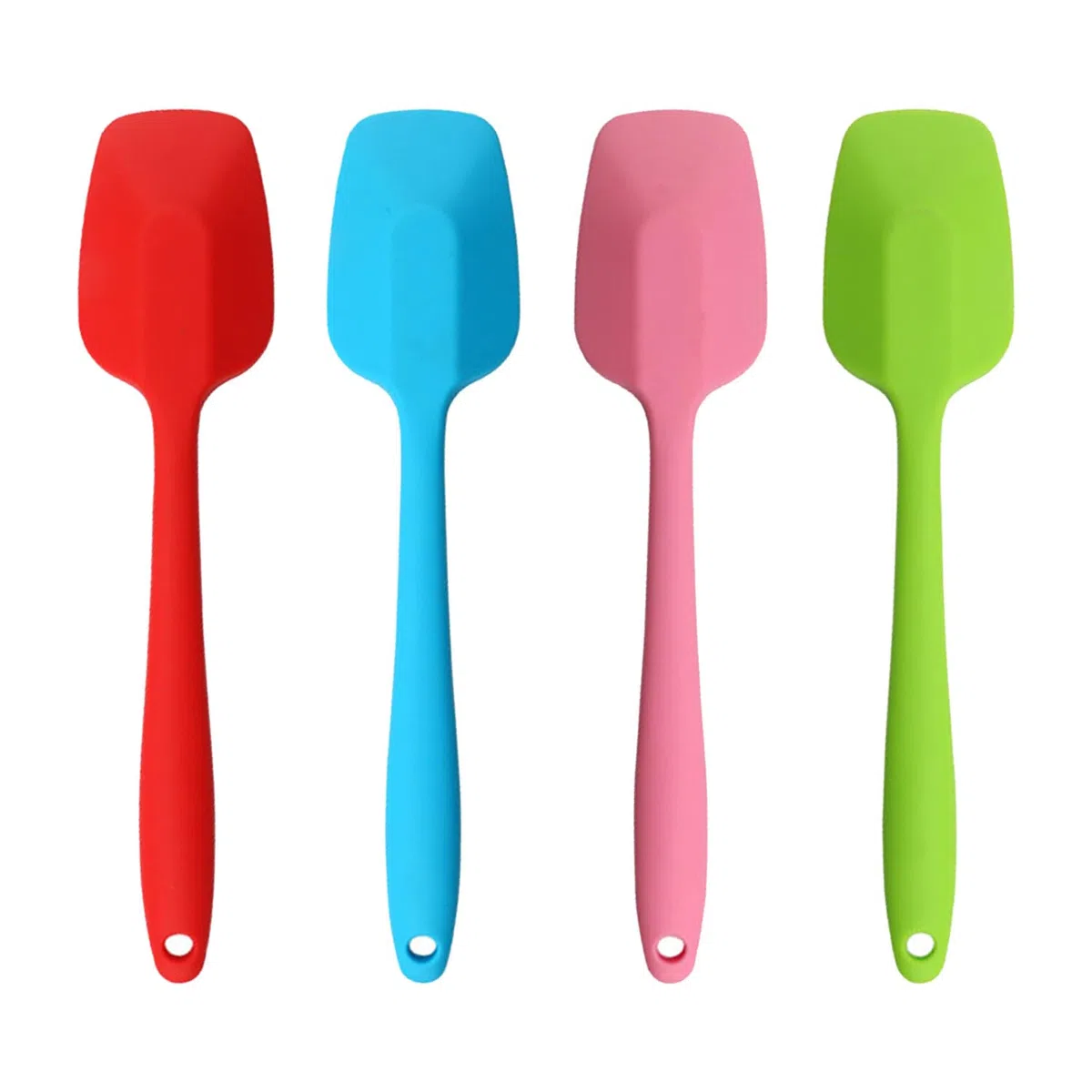 MOACC Espatula de Silicona Lenguas Cocina con Núcleo de Acero, No Tóxico, Antiadherente, Resistente al Calor, Utensilios para Cocina y Horneado, Set de 4 Piezas