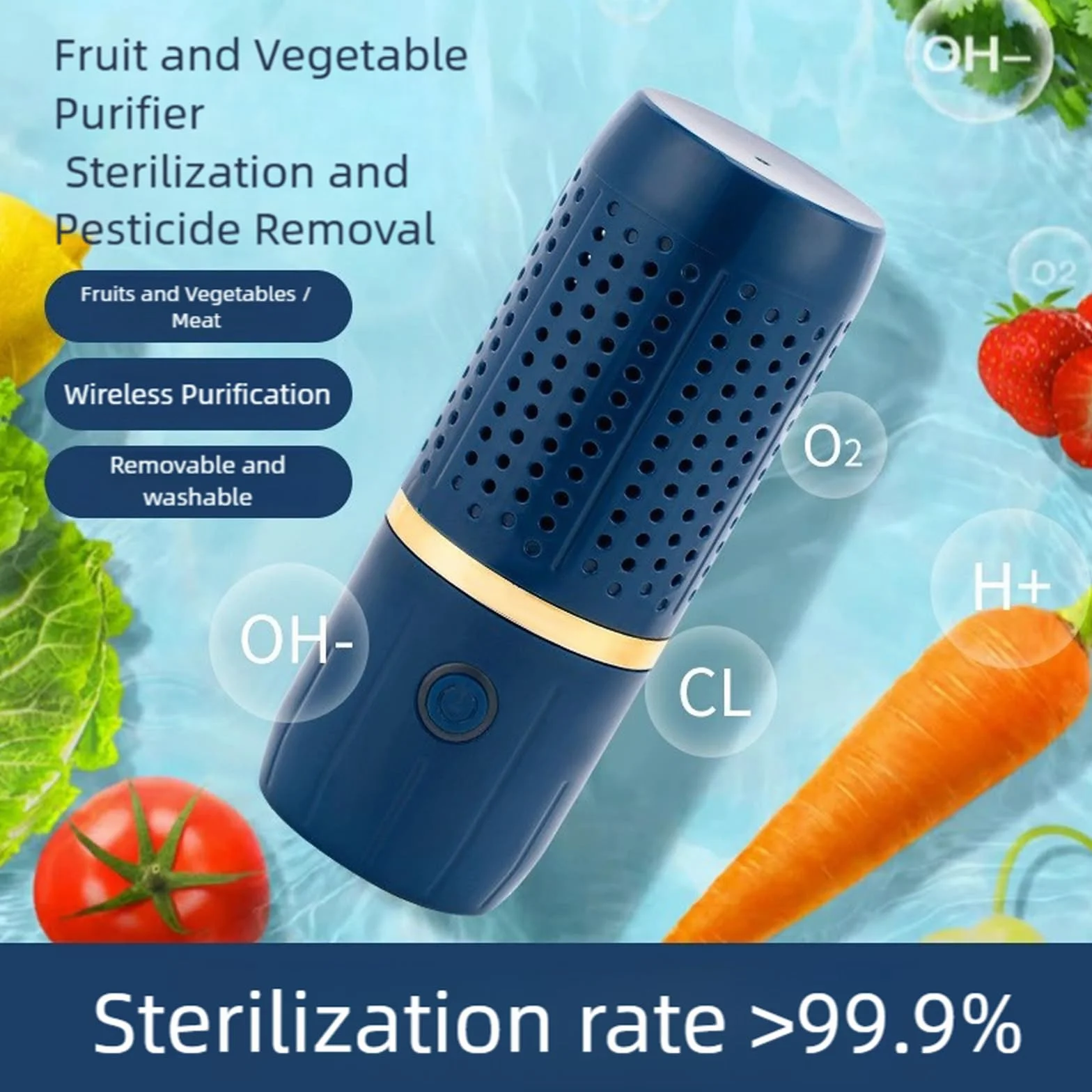 XAGMODSHN Máquina De Limpieza Frutas Y Vegetales Dispositivo Limpieza Verduras Multifuncionales para Frutas Cleaner Verduras Inalámbricas Vegetarianas