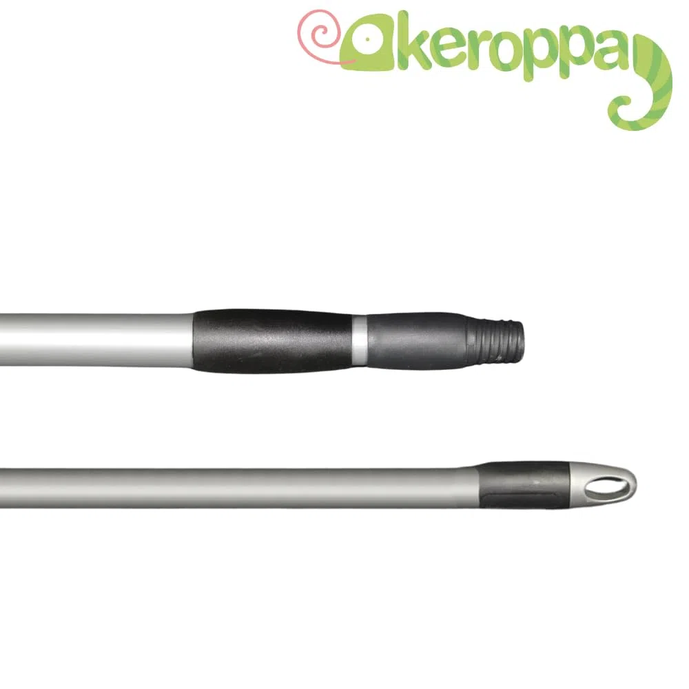 Keroppa, Palo Mango Telescópico, Pack 2 Uds, Mango para Fregona, Escoba y Mopa, Con Rosca, Extensible, Resistente, Fácil Almacenado, Medida Ajustable de 0,8 a 1,1 metros, Gris