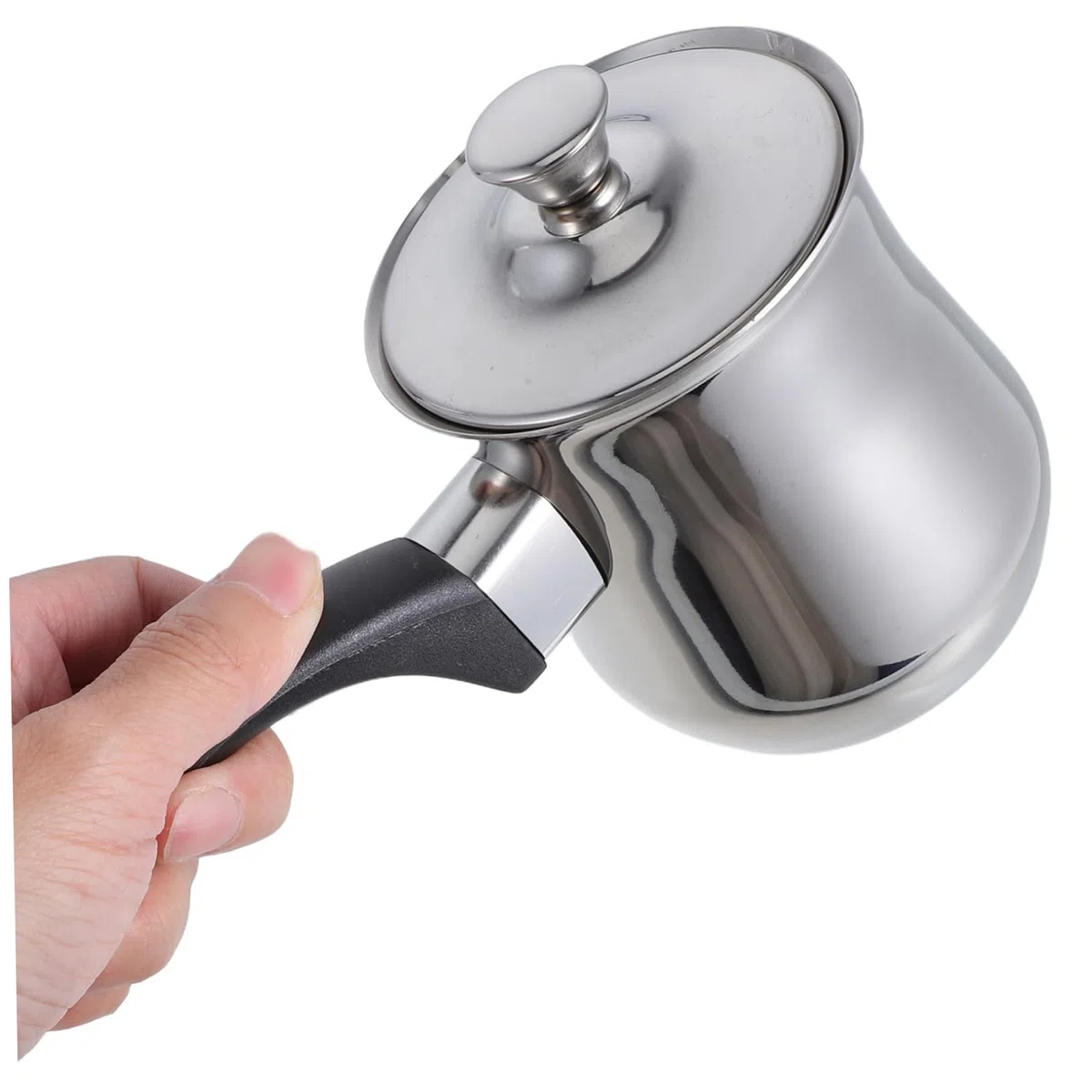 GALPADA Cafetera Turca de Acero Inoxidable de 360 Ml con Asa Ergonómica y Tapa, Adecuado para Café y Bebidas Calientes en Hogar u Oficina