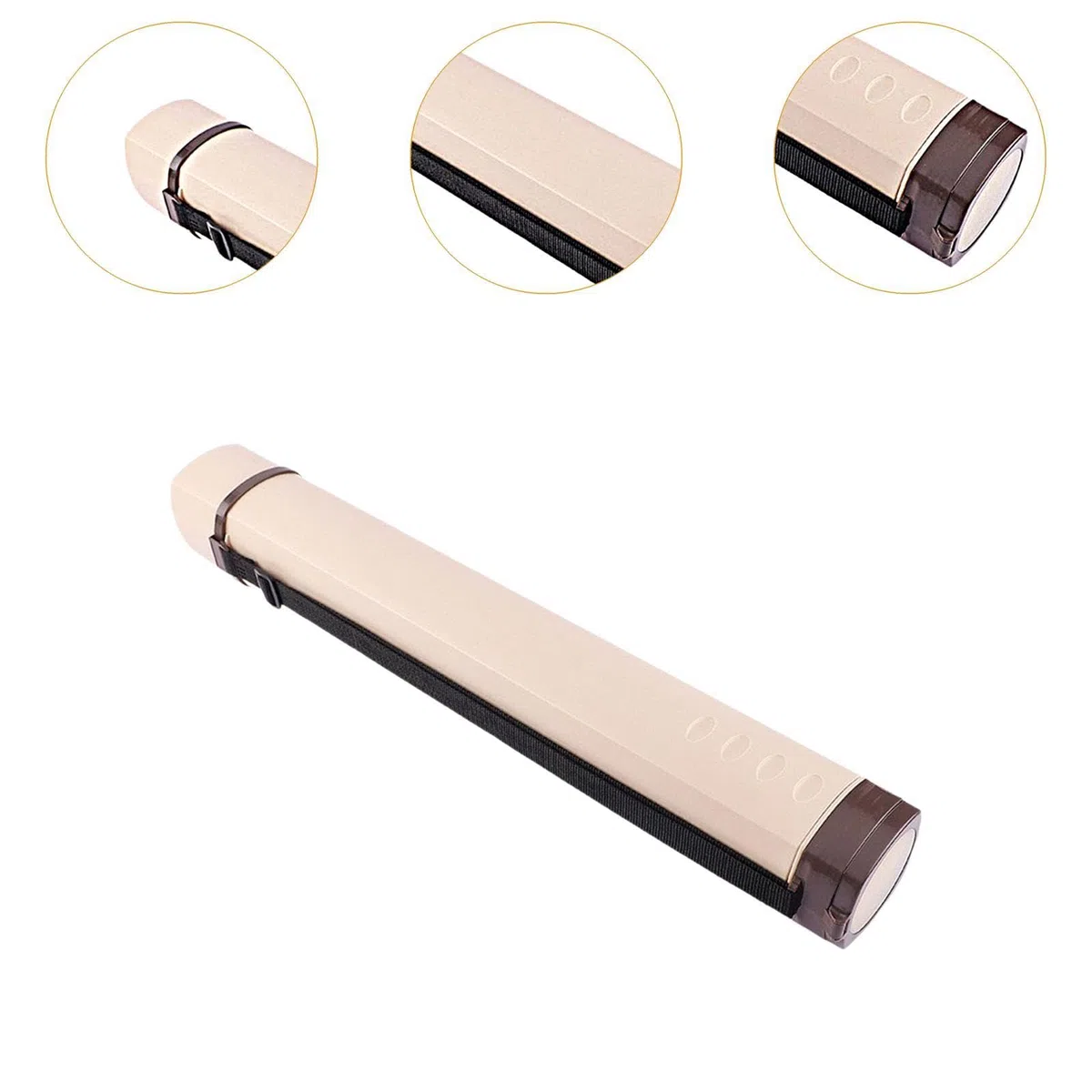 Tubo de Almacenamiento de, Tubo de Almacenamiento de Carteles, pergaminos telescópicos, Caja de Planos Multifuncional, Tubo para Planos, Beige