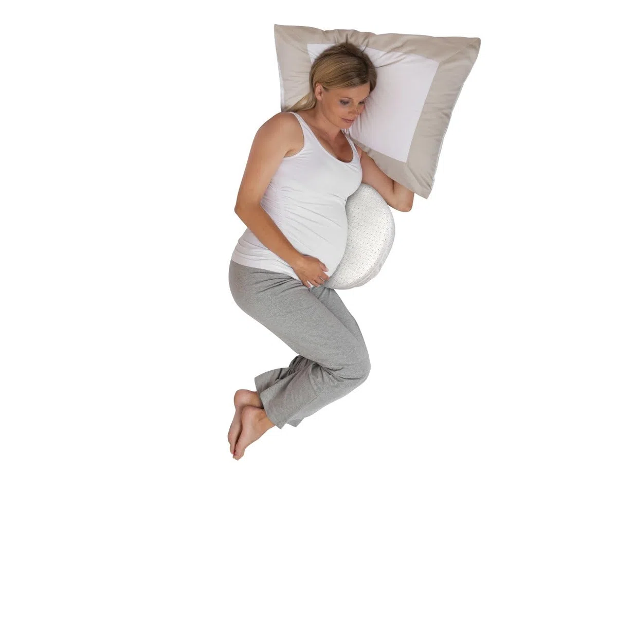 Chicco Boppy Wedge - Almohada Embarazo Compacta para Dormir, Lavable a Máquina, Soporte Vientre, Piernas, Caderas y Espalda, para Todas Las Etapas del Embarazo, Color Claro (Spiral)