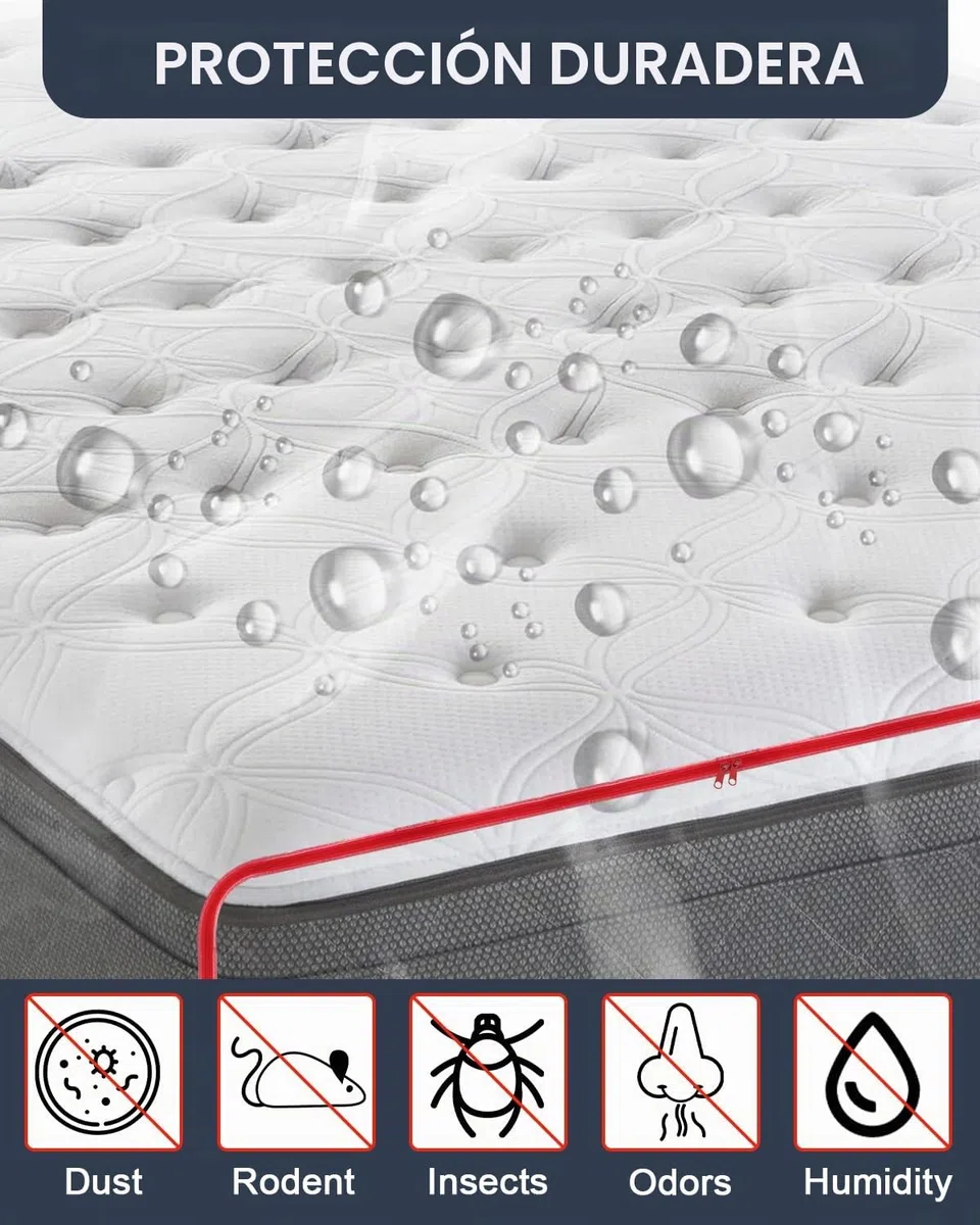 Funda de colchón de plástico 90 x 200 cm, protector de colchón con cremallera ancha, bolsa de colchón impermeable y resistente a roturas, para almacenamiento, mudanza, reutilizable (grosor 30 cm)