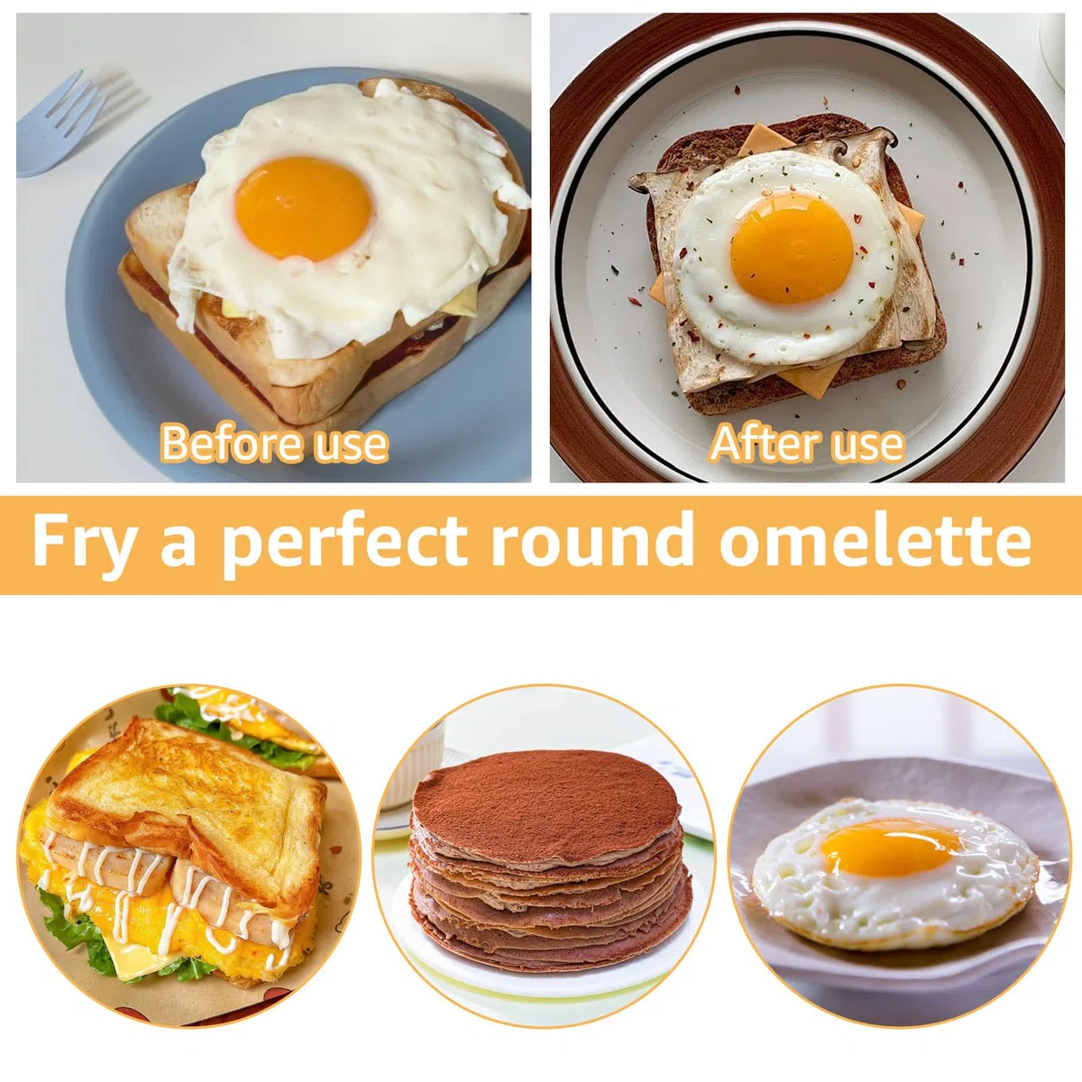 6 moldes para huevos fritos de 3,5 pulgadas para sartén, molde de huevo frito de acero inoxidable, molde redondo para tortitas, moldes de huevos para sartén, huevos fritos, magdalenas,