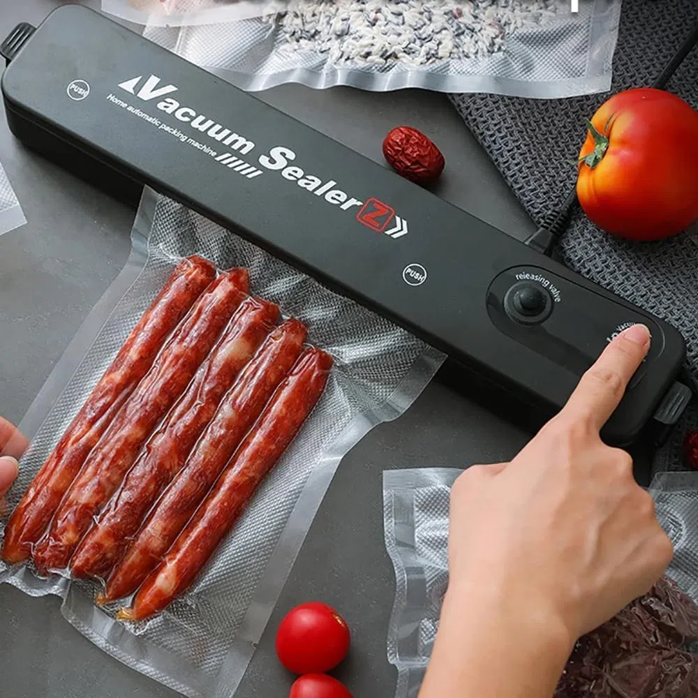 Selladora Para Envasar al Vacio, Maquina Envasadora al Vacío para Alimentos Universal con 10 Bolsas de Sellado de regalo Alimentos Secos y Húmedos