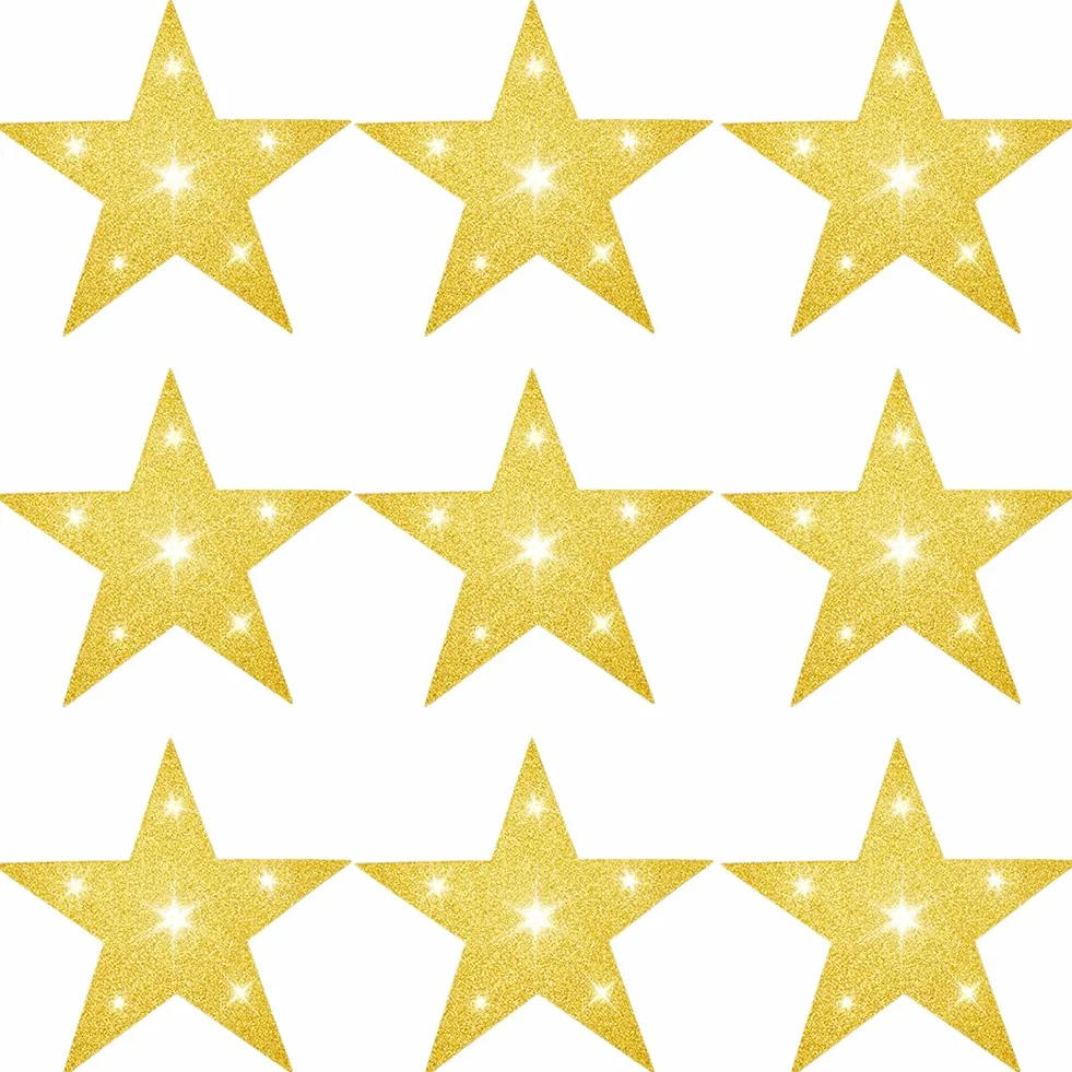 60 Pieza de Recortes de Estrellas Doradas de 5 Pulgadas Estrellas de Cartón Grandes Recortes de Cinco Estrellas Recortes de Estrellas de Cartón de Papel Impresos Individuales Decoración para