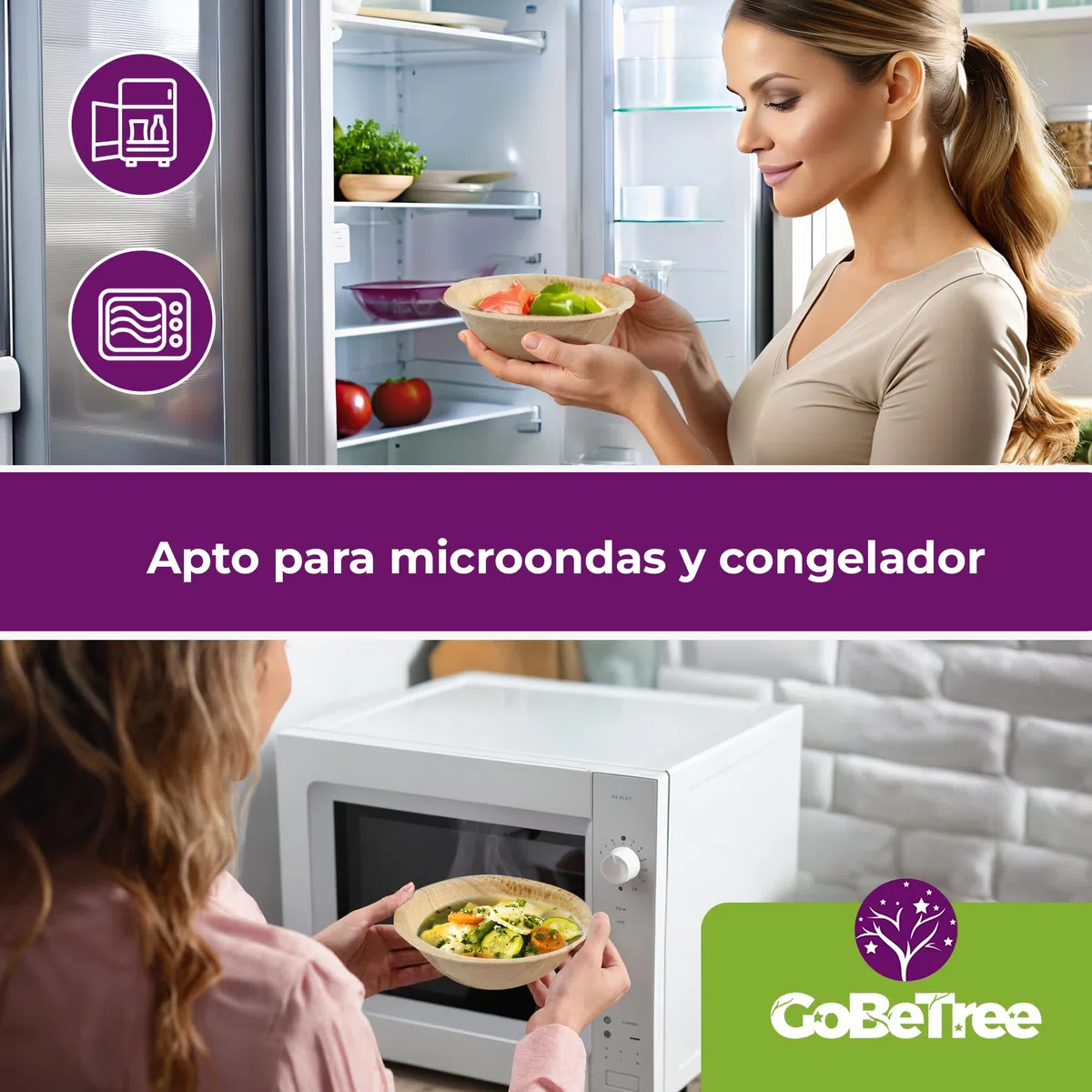 GoBeTree 25 cuencos redondos de hoja de palma, ecológicos, rústicos y elegantes para barbacoas, picnics y fiestas de cumpleaños. Similar a los cuencos de bambú