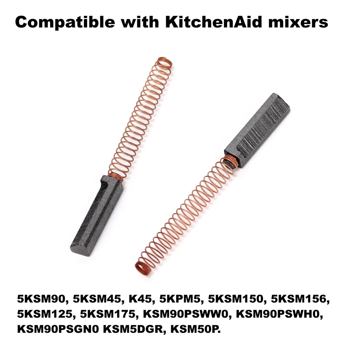 2 pares de cepillos de carbono para motor (23,7 x 5,8 x 5,8 mm) compatibles con mezcladores KitchenAid W10380496/9706416/4159795/3184115/4159774/4159794